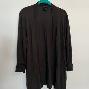 Ann Taylor Black Open Front Cardigan